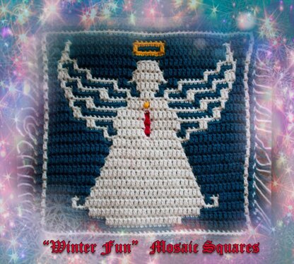 Winter Fun Mosaic Square - Adorable Angel