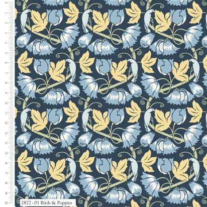 "Vosey Birds In Nature The V&A" von Craft Cotton Company - Birds & Poppies