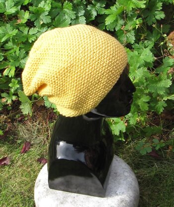 Simple Moss Stitch (Seed Stitch) Slouch Hat