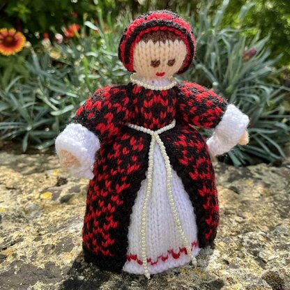 Katherine of Aragon Tudor Doll Knitting Pattern - Toy Knitting Pattern.