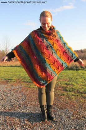 Zig Zag Autumn Poncho