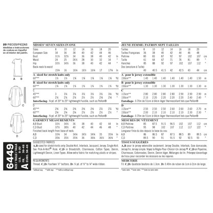 New Look Misses' Easy Shirt Dress and Knit Dress 6449 - Paper Pattern, Size A (8-10-12-14-16-18-20)