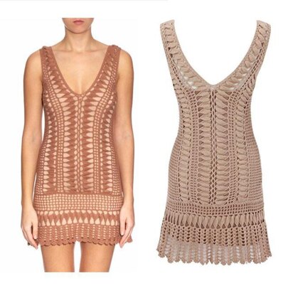 Crochet lacy cabled dress.