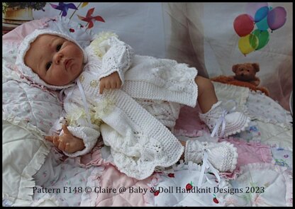 Lacy Leafy Lace Jacket & Pants for 16-22 inch doll (preemie-3m+ baby)