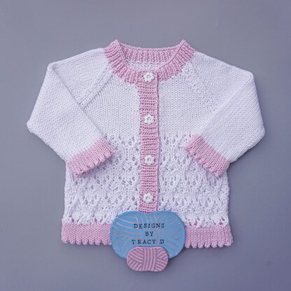 Raya  Baby Cardigan, Hats, Booties & Mitts knitting pattern 18 inch chest size