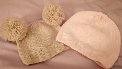 Baby Knitting Pattern "Archie" Hat and deep Gt St Cap 3mths to 1yr