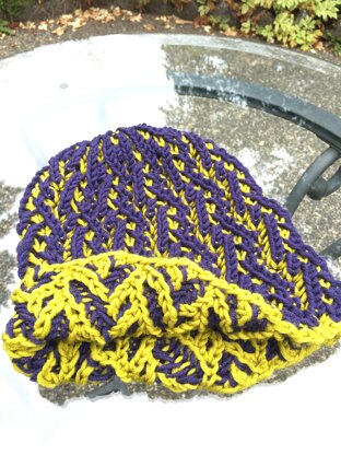 brioche stitch hat in aran weight