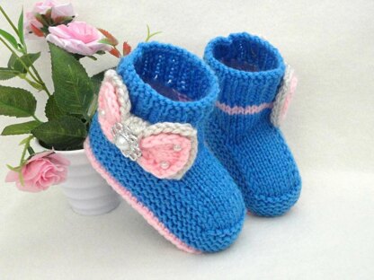 Pattern Knit Booties Merida