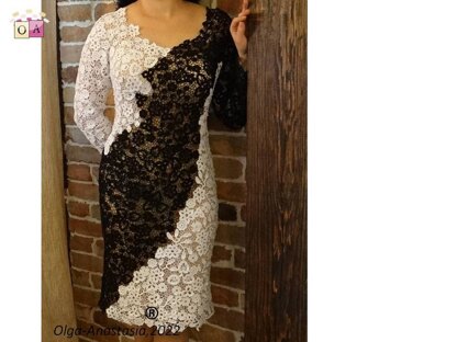 Black and white lace dress