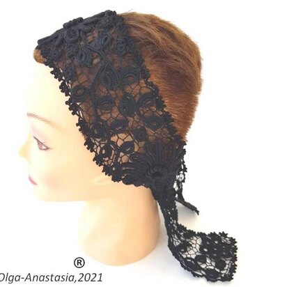 Lace black headband