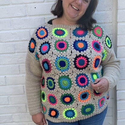 Sunburst Granny Squares Sweater