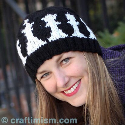 Chess Patterned Knit Hat - knitting pattern