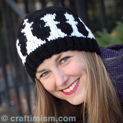 Chess Patterned Knit Hat