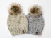 Fur Pompom Chunky Hat Baby Children Women