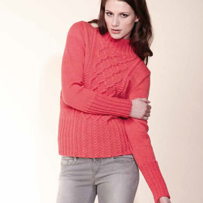 Cable Front Sweater in Rico Essentials Merino DK - 179