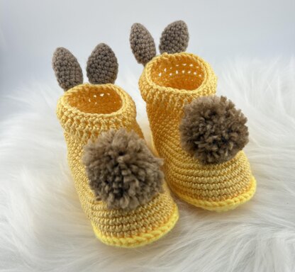 Easy Bunny Baby Booties Crochet Pattern – Available in English and ...