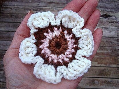 633-F, CROCHET FLOWER