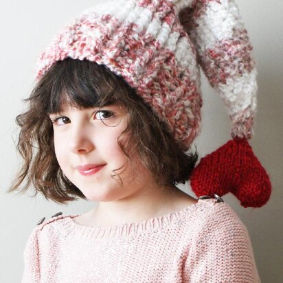 Chunky Gnome Heart Hat (hat025) - knitting pattern