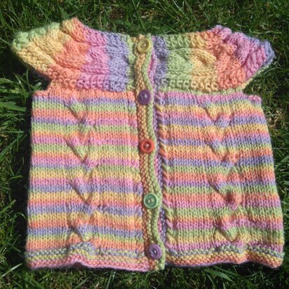 Yoked baby cardigan