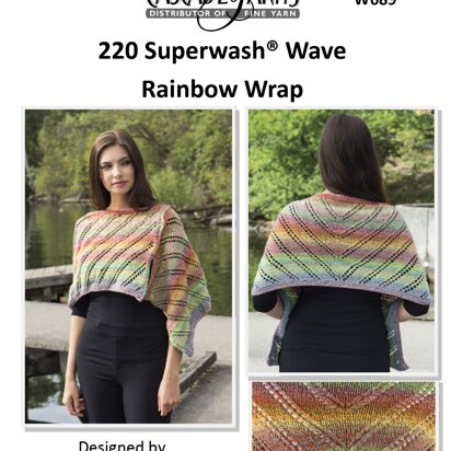 Rainbow Wrap in Cascade 220 Superwash Wave - W689 - Downloadable PDF