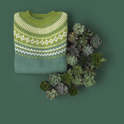 Forest Fairisle Yoke Sweater - Free Knitting Pattern For Men in Paintbox  Yarns Wool Mix Aran