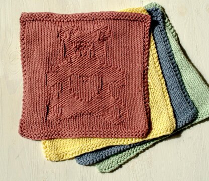 Teddy knit purl face cloth square