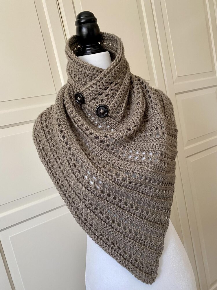 free crochet cowl scarf crochet neck scarf Holey-Craft Easy Cowl-Scarf Crochet pattern by KnotYourselfOut