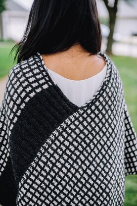 Raven Plaid Poncho