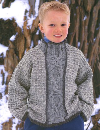 Boy Faded Cable Panel in Patons Classic Wool Worsted - Downloadable PDF