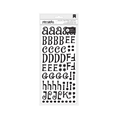 American Crafts Sticker Jewelry Box Alphabet Cardstock Black and White (420 Piece)