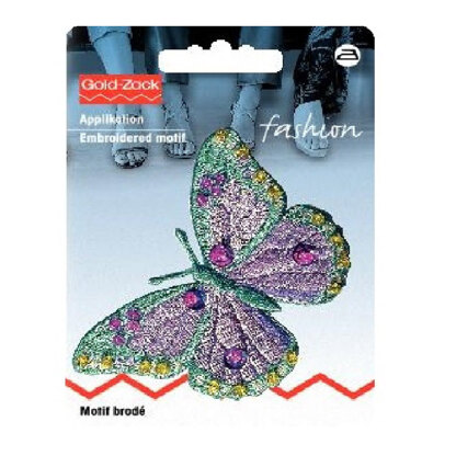 Prym Cream and Mint Butterfly Embroidered Motif