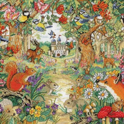 Design Works Castle in the Clearing Cross Stitch Kit - 35.5cm x 46cm