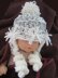 352, SKI BUNNY HAT, crochet, size newborn to age 3