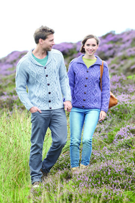 Flat Collar & Shawl Collar Cardigans in Hayfield Aran with Wool - 7065