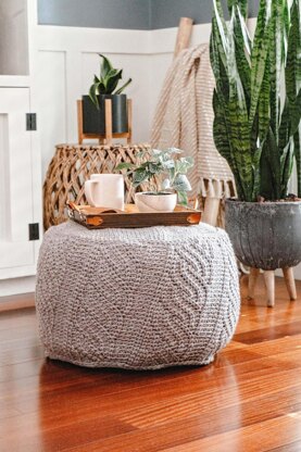 If The Slipper Fits Cable Floor Pouf