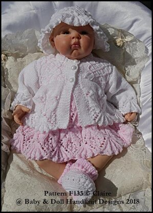 Leaves and Bobbles Dress Set 16-22” doll or preemie-3m+ baby
