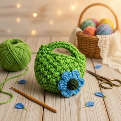 Crochet Mini Bag Keychain Pattern Pdf + Video Tutorials