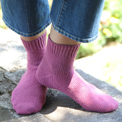 Valley Yarns 425 Cosmos Toe-Up Crocheted Socks