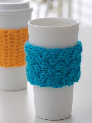 Coffee-on-the-go Knit Cozy in Caron Simply Soft Brites\n- Downloadable PDF