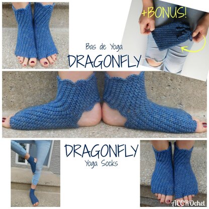 Dragonfly, yoga socks & pouch pattern - ACCROchet