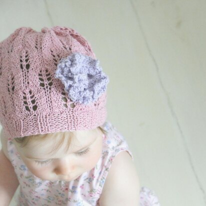 Carnation summer lace hat - knitting pattern