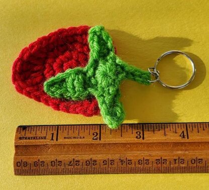 Crochet Strawberry Pin/Hair Clip and Keychain Pattern Bundle