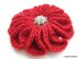 Crochet Brooch "Scarlet Flower"