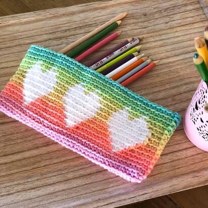 Tapestry Heart Pencil Case