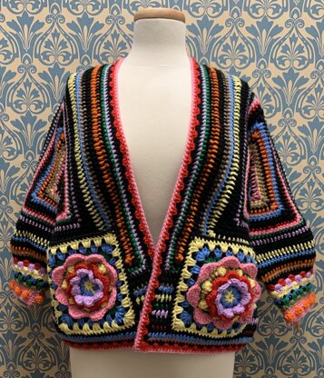 Flower pocket cardigan