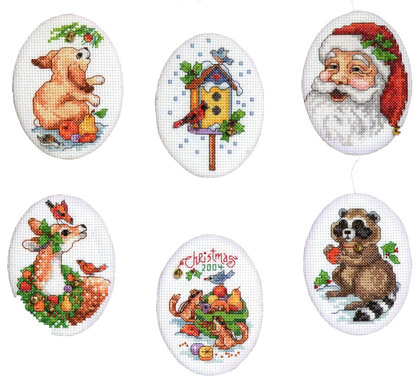 Santa and Animals Ornaments - PDF