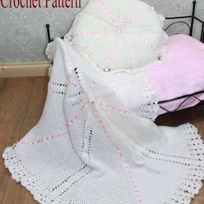 Crochet Pattern baby shawl  UK & USA Terms #22