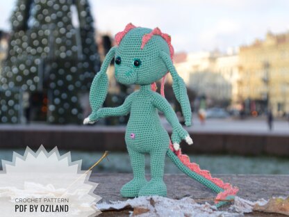 Crochet Pattern Dinosaur Girl Amigurumi toy