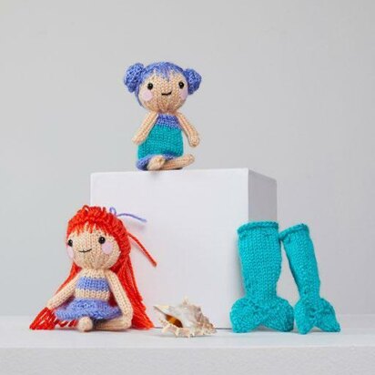 Tina & Nina Mermaid in Red Heart Amigurumi - LM6285 - Downloadable PDF