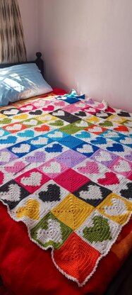 Heartful Hilda Granny Square Blanket